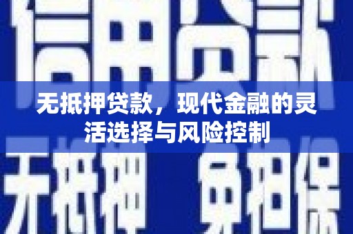 连山无抵押贷款，现代金融的灵活选择与风险控制
