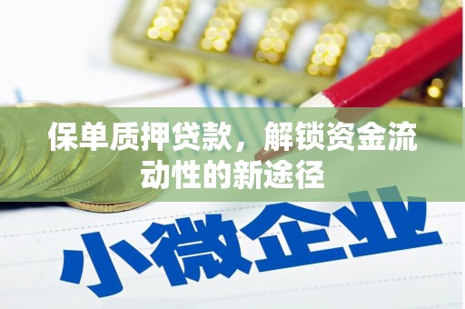 连山保单质押贷款，解锁资金流动性的新途径