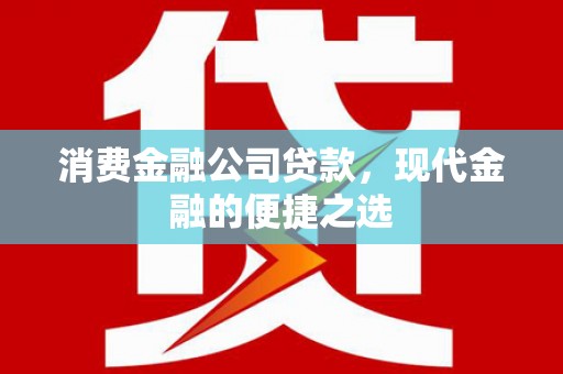 连山消费金融公司贷款，现代金融的便捷之选