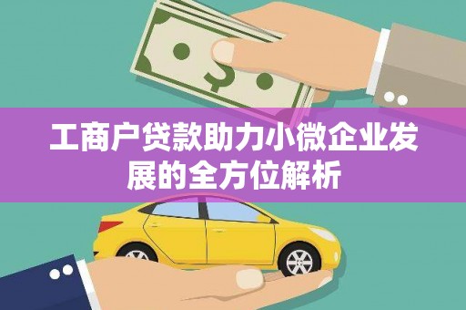 连山工商户贷款助力小微企业发展的全方位解析