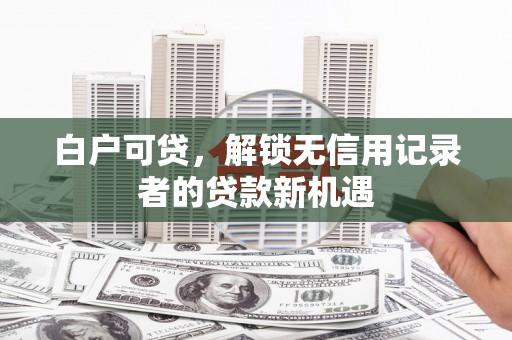 连山白户可贷，解锁无信用记录者的贷款新机遇