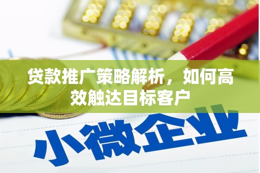 连山贷款推广策略解析，如何高效触达目标客户