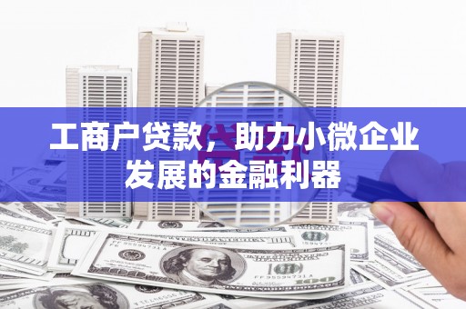 连山工商户贷款，助力小微企业发展的金融利器