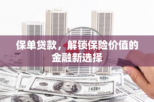连山保单贷款，解锁保险价值的金融新选择