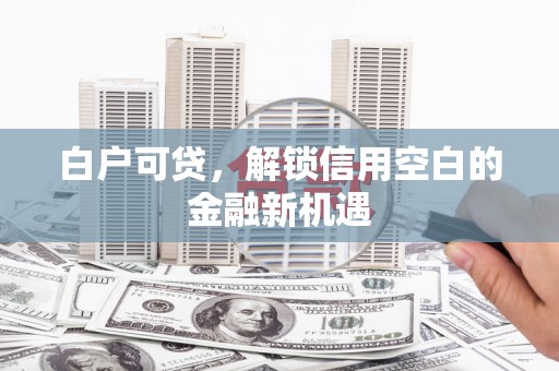 连山白户可贷，解锁信用空白的金融新机遇