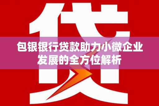 连山包银银行贷款助力小微企业发展的全方位解析