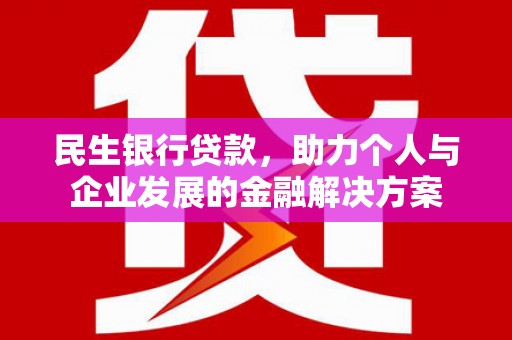 连山民生银行贷款，助力个人与企业发展的金融解决方案