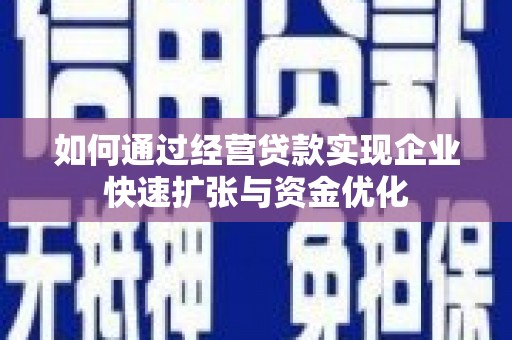 连山如何通过经营贷款实现企业快速扩张与资金优化
