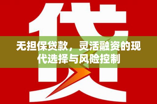 连山无担保贷款，灵活融资的现代选择与风险控制