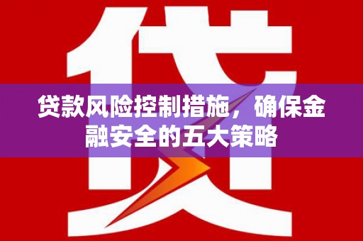 连山贷款风险控制措施，确保金融安全的五大策略