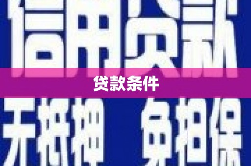 连山贷款条件